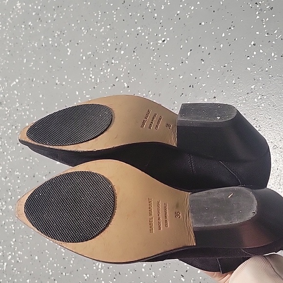 Isabel Marant Dewina Black Distressed Suede Boots 36 - Picture 5 of 7